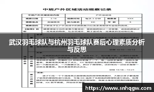 武汉羽毛球队与杭州羽毛球队赛后心理素质分析与反思